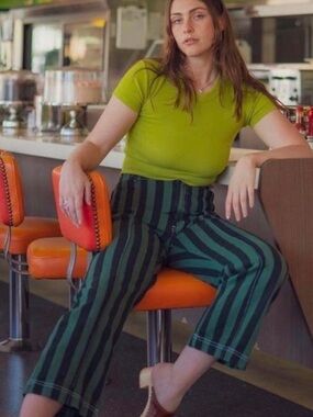 Big Bud Press Striped Western Pants Emerald Green/Black Size 2XL